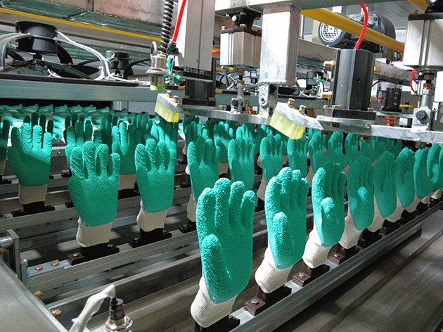 Latex Wavy Breathable Gloves Dipping Line